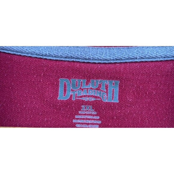 Duluth Trading Co Men's Burgundy Long Sleeve Cotton Polo Shirt Plus Size 2XL - Picture 3 of 6